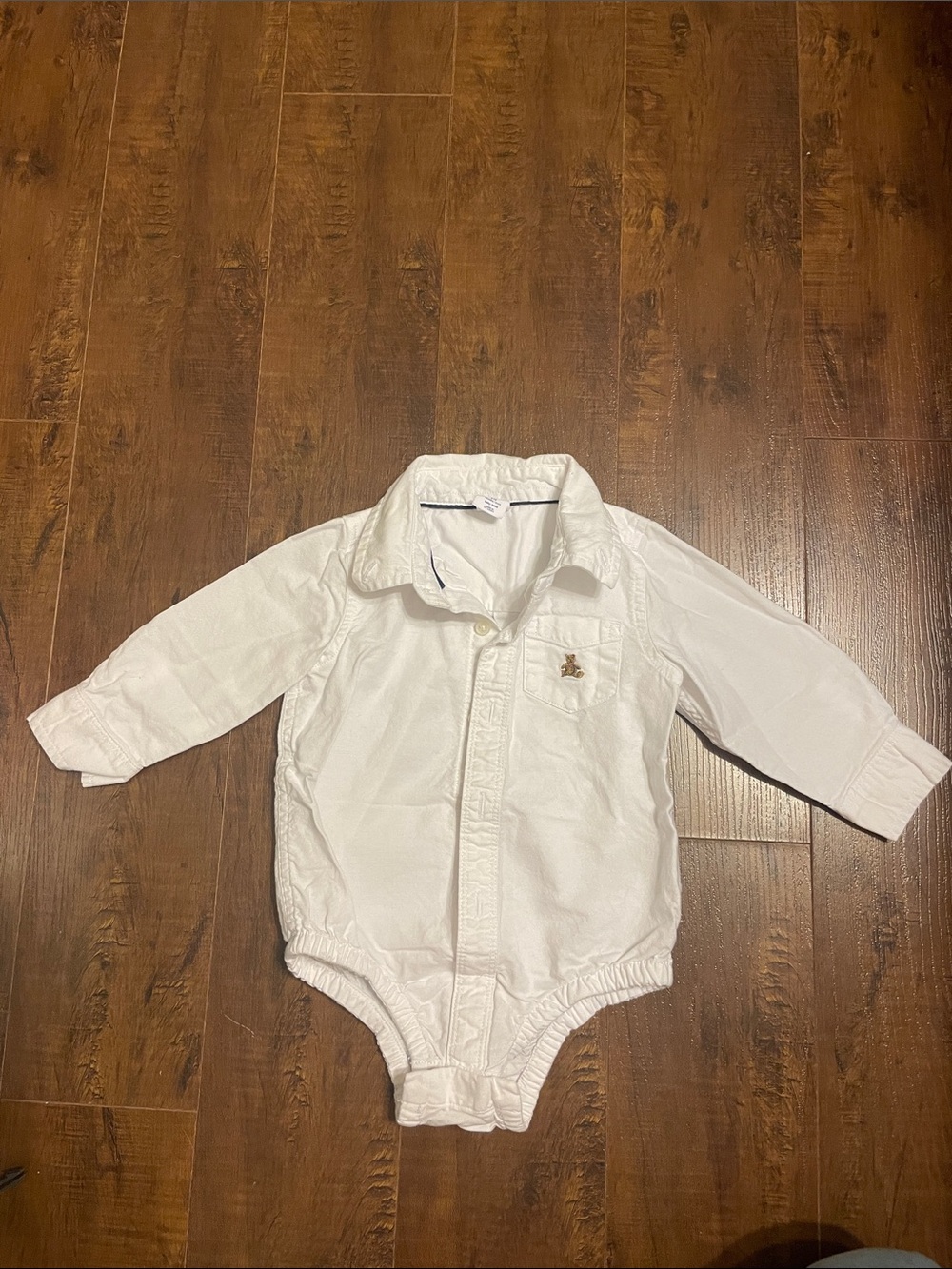 GAP Classic White Long-Sleeve Baby One-Piece
